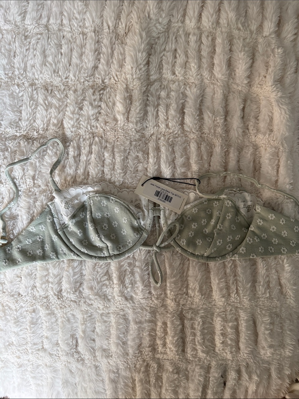 Montce Lace-Trim Floral Underwire swim in Sage Green
